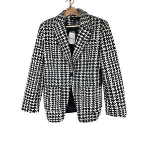 NWT Forever 21 Women's M Cream Black Houndstooth Blazer $44.99 *